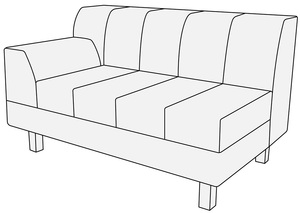 Модуль 2-местный с левым подлокотником Лима