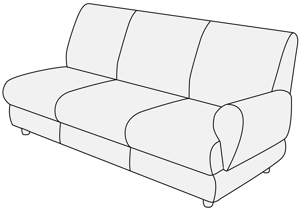 Модуль 3-местный с правым подлокотником Матрикс