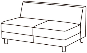 Модуль 2-х местный без подлокотников Омега Люкс