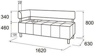 Модуль 3-х местный с левым подлокотником Спринт МП