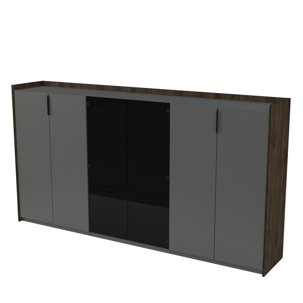 Шкаф средний, со стеклом, трехсоставный