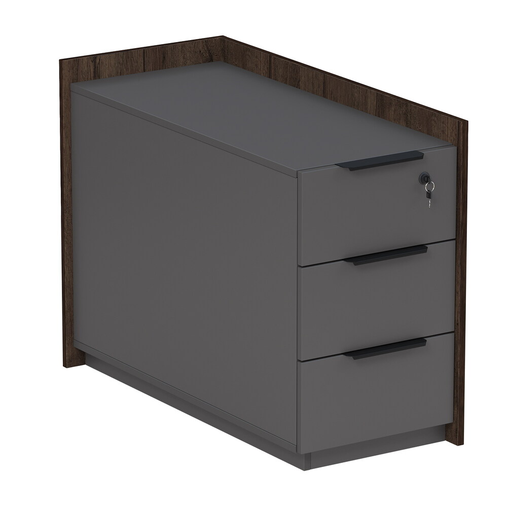 Тумба опорная, угл, с ящиками, с замком (универс: прав/лев)