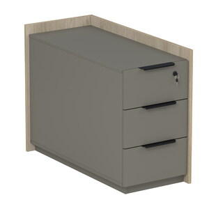 Тумба опорная, угл, с ящиками, с замком (универс: прав/лев)