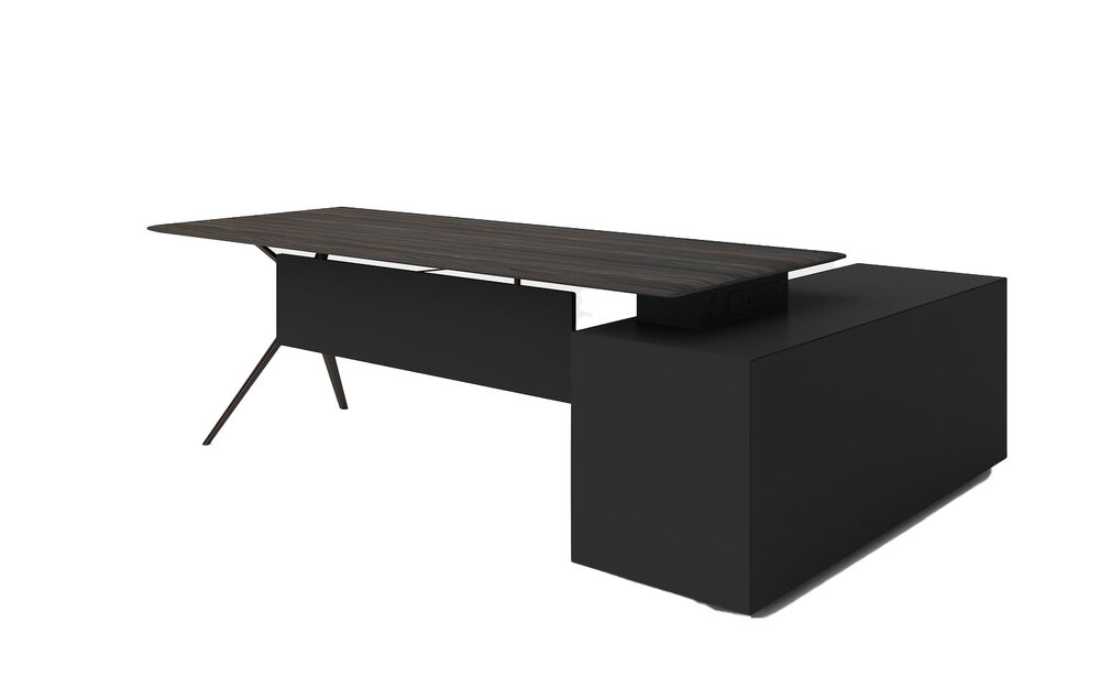 Cтол письменный с боковой тумбой (левый)