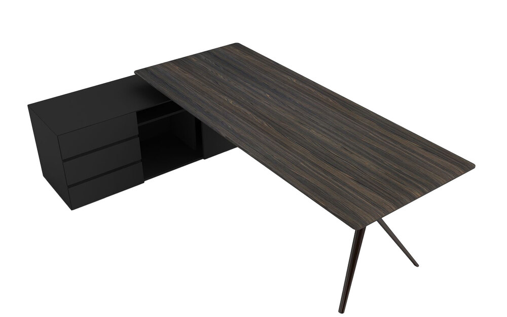 Cтол письменный с боковой тумбой (левый)