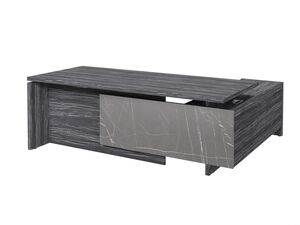 Стол руководителя с опорной тумбой (левый) (Фурнитура черная)