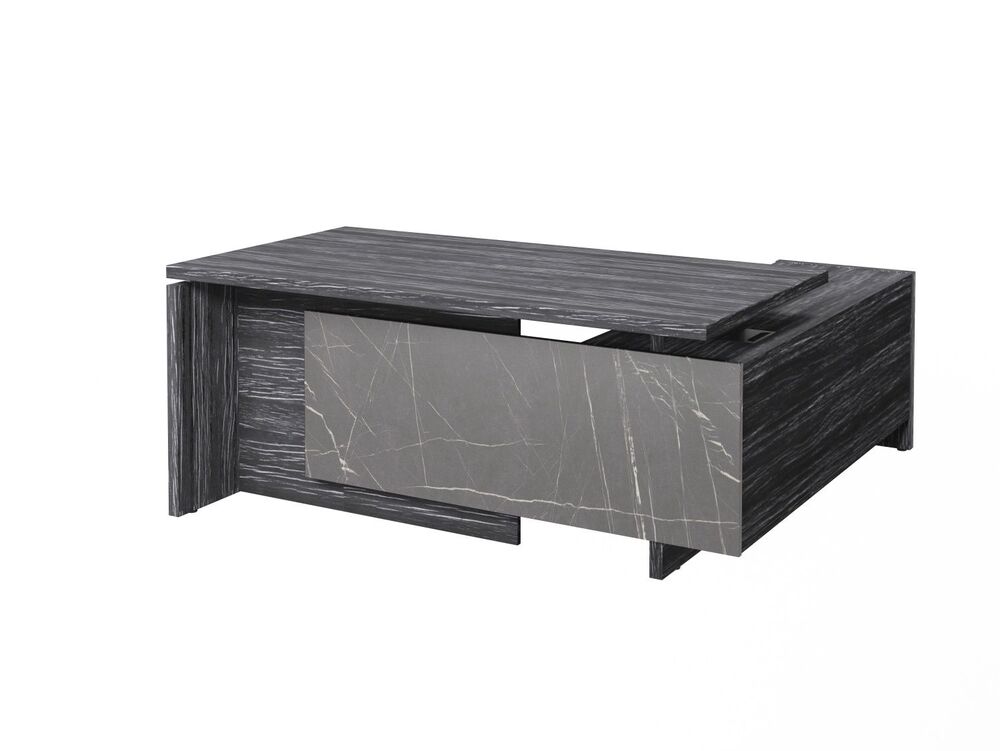 Стол руководителя с опорной тумбой (левый) (Фурнитура INOX)