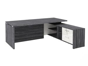 Стол руководителя с опорной тумбой (правый) (Фурнитура INOX)