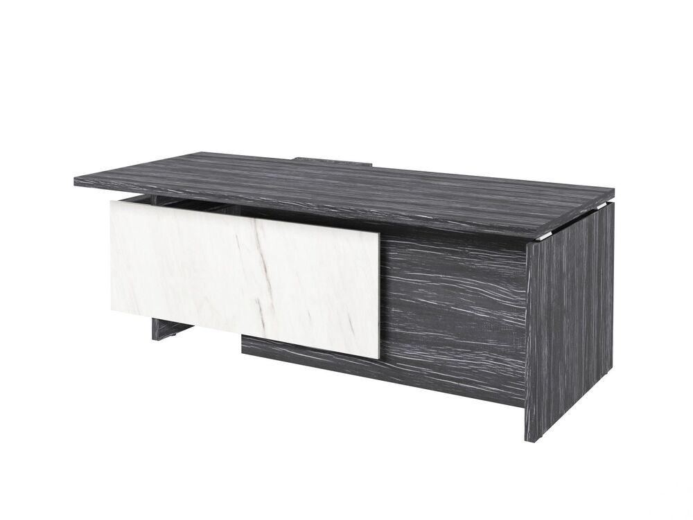 Стол руководителя с опорной тумбой (правый) (Фурнитура INOX)