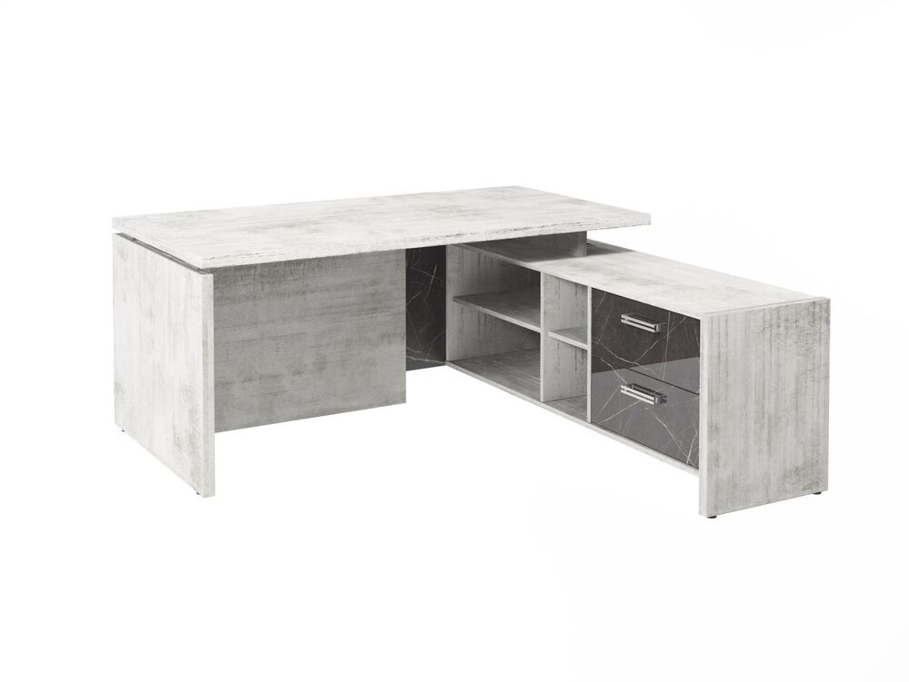 Стол руководителя с опорной тумбой (правый) (Фурнитура INOX)