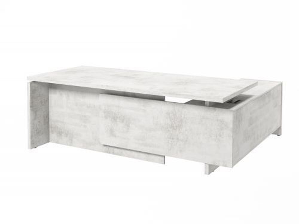 Стол руководителя с опорной тумбой (левый) (Фурнитура черная)