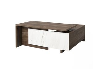 Стол руководителя с опорной тумбой (левый) (Фурнитура INOX)