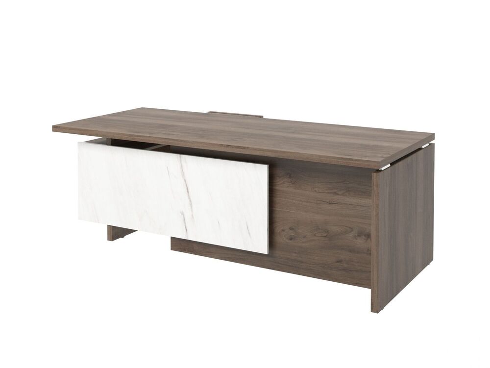 Стол руководителя с опорной тумбой (правый) (Фурнитура INOX)