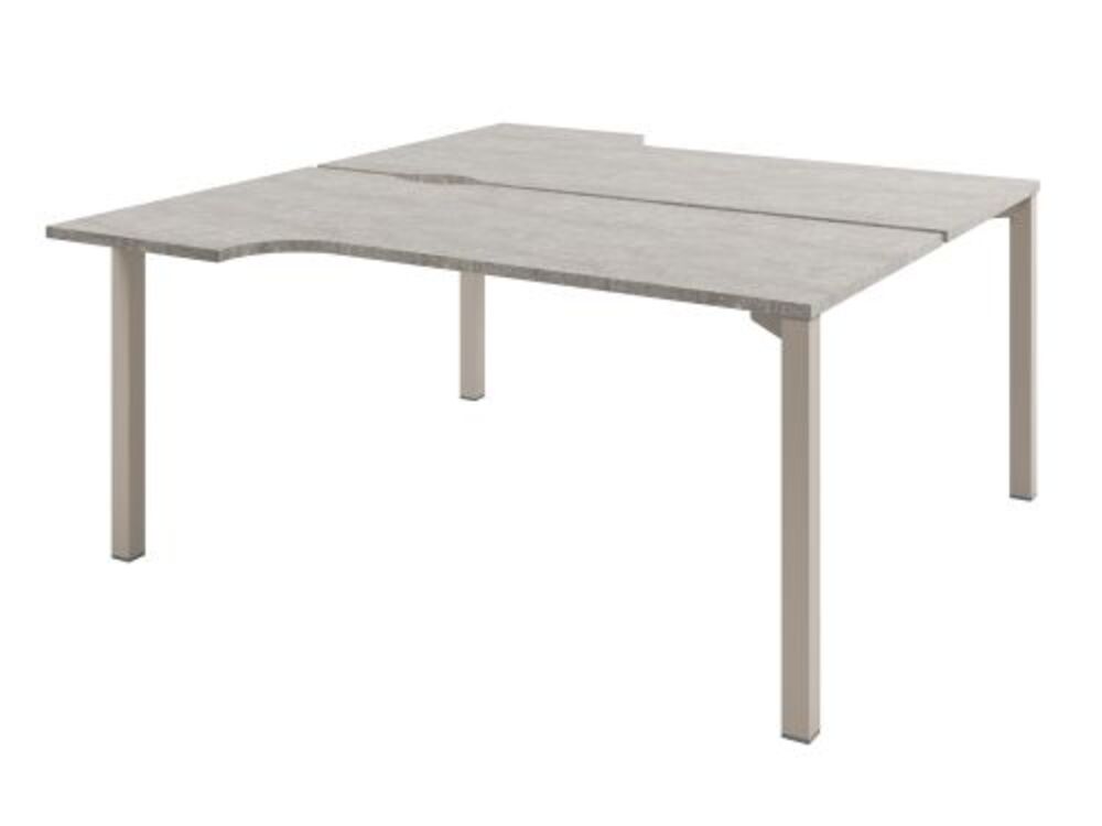 Стол-тандем эргономичный на металлокаркасе на 2 рабочих места