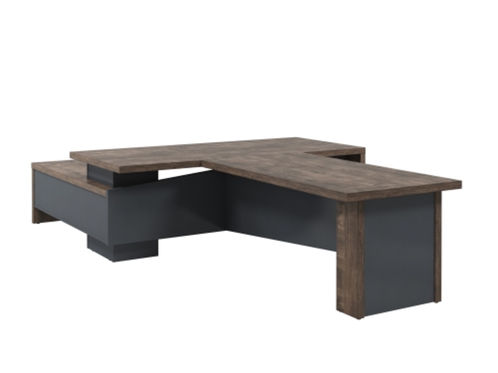 Стол руководителя с опорной тумбой (правый)