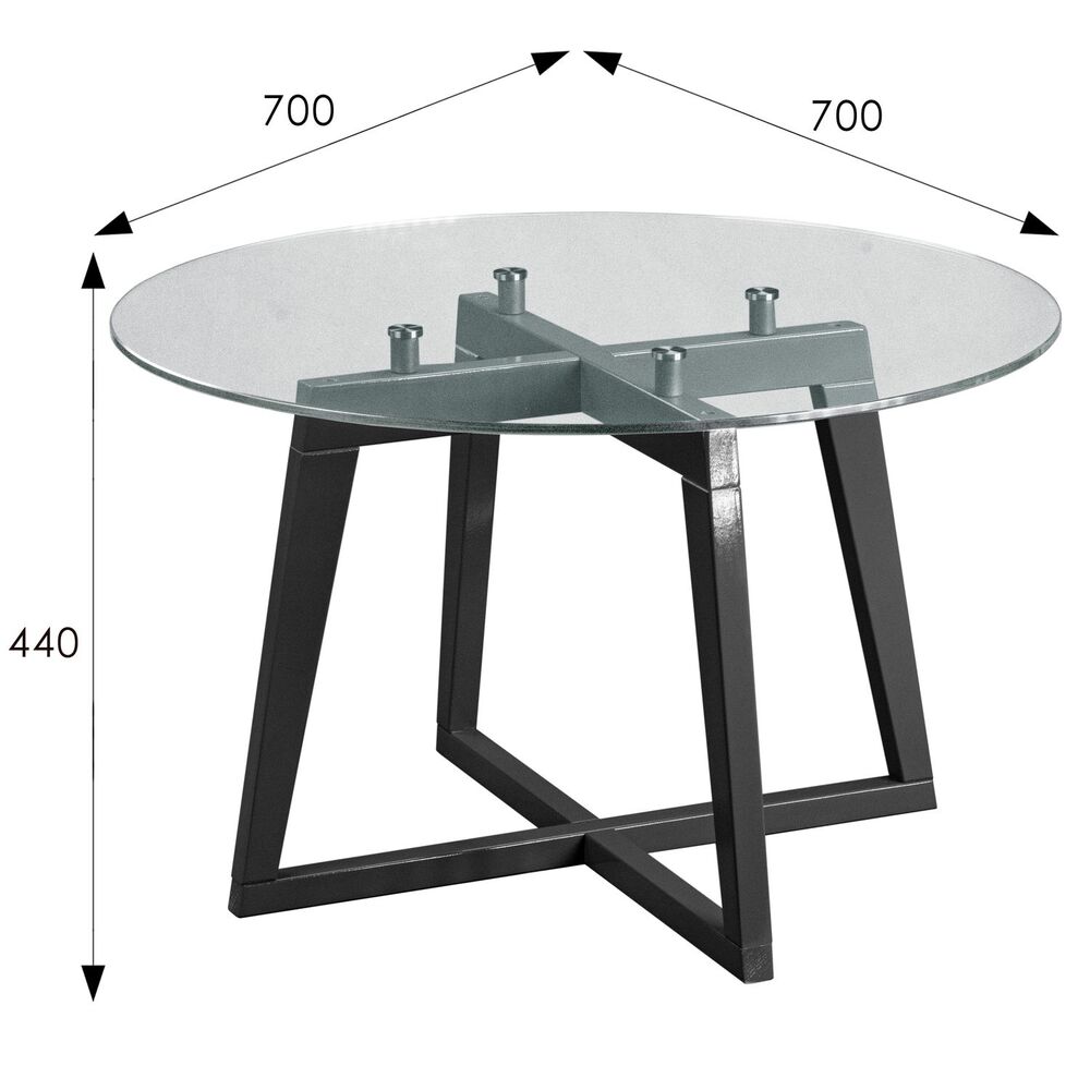 Стол журнальный стекло прозрачное (круг)