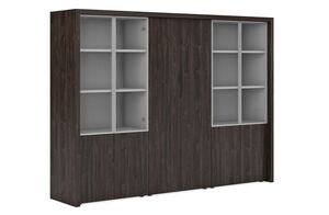 Композиция (2 шкафа комбинированных и гардероб с декоративной обвязкой)