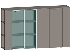 Двойной шкаф средний универсальный с боковыми стеллажами