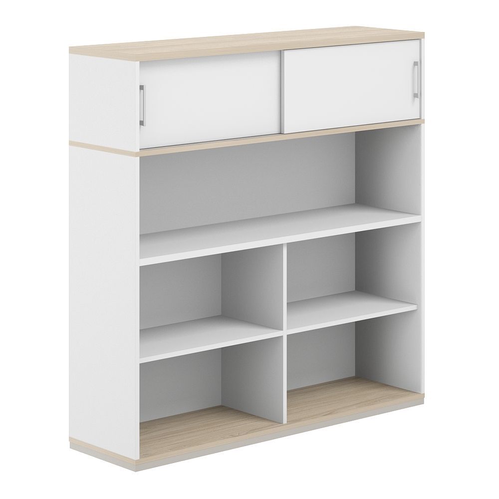 Стеллаж-комбо 1-стор. 1438 с антресолью, с экраном ЛДСП