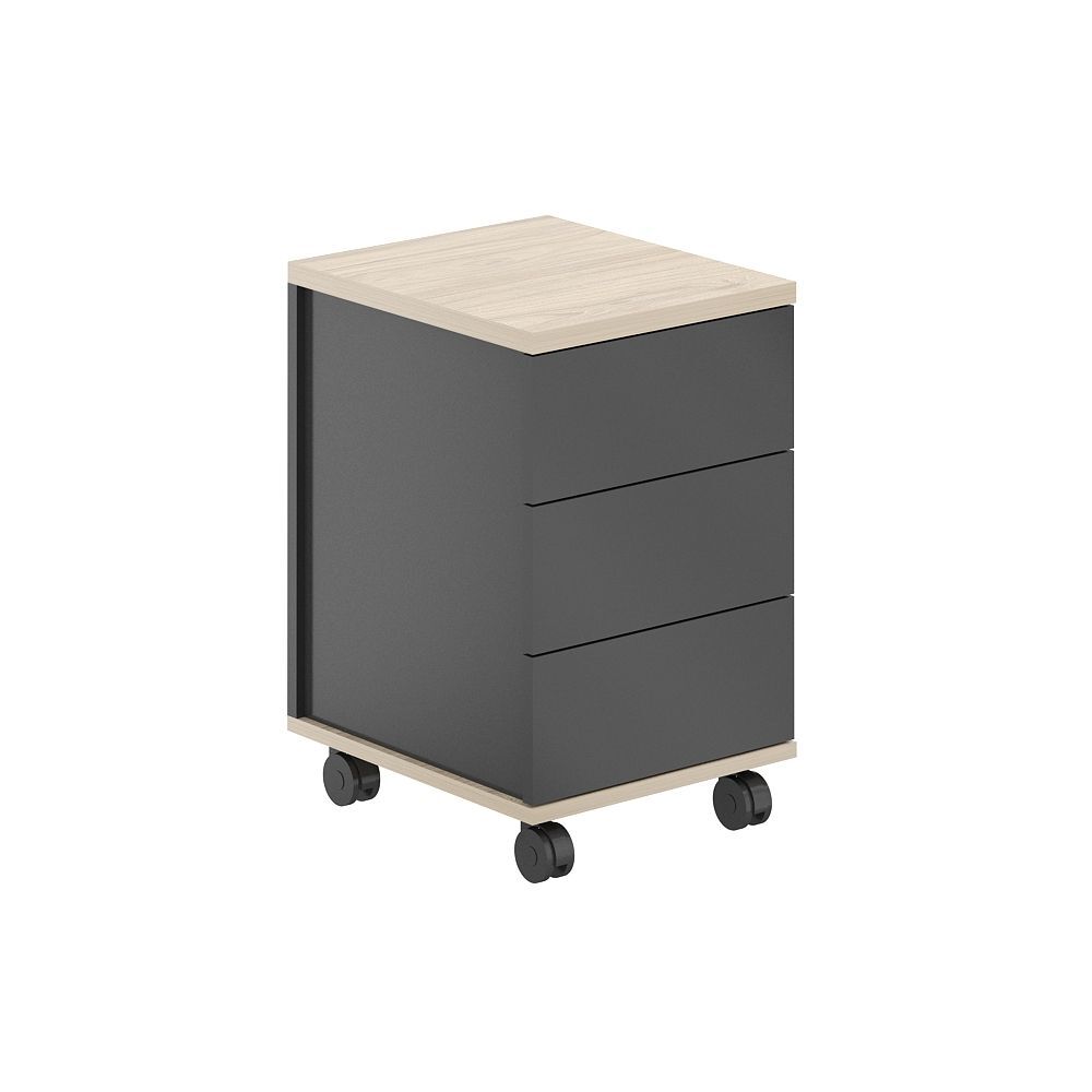 Тумба мобильная 3 ящ. метаб.