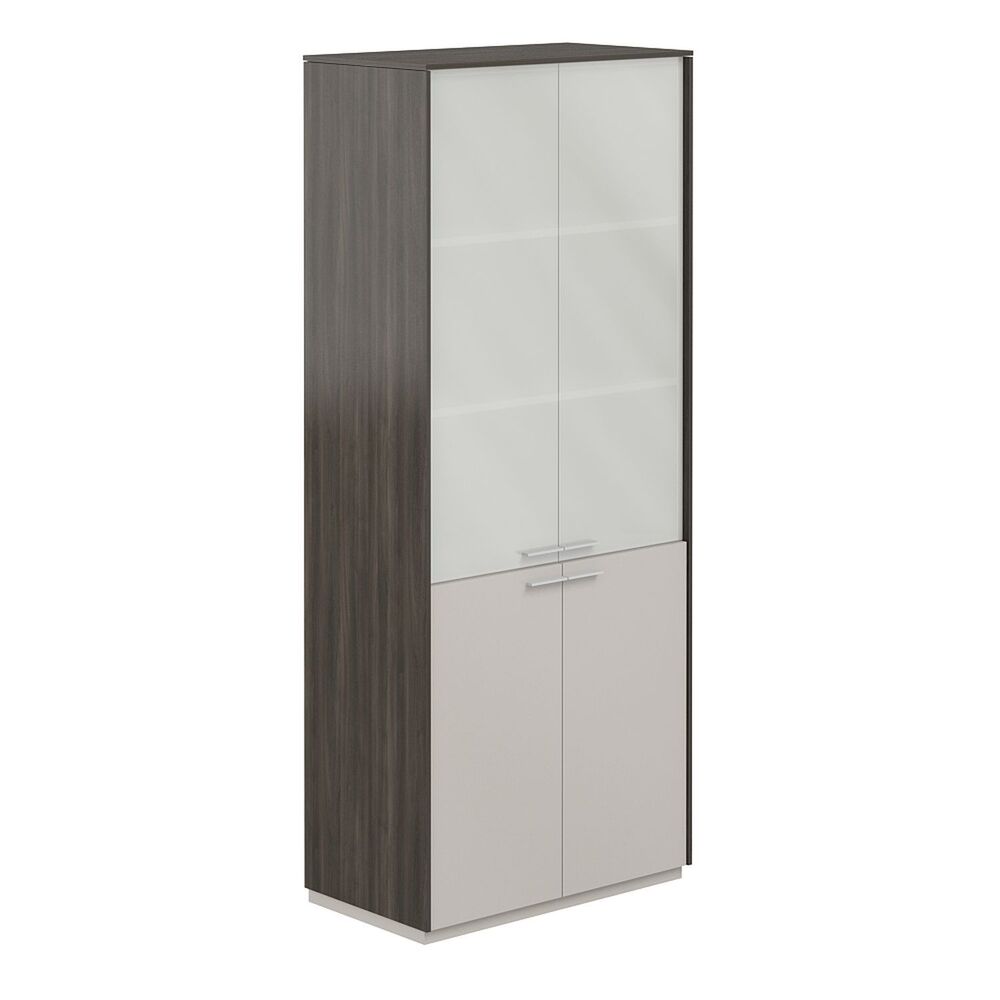 Шкаф высокий со стеклом матовым