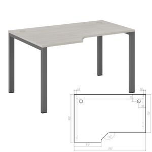 Стол эргономичный левый на металлоопорах