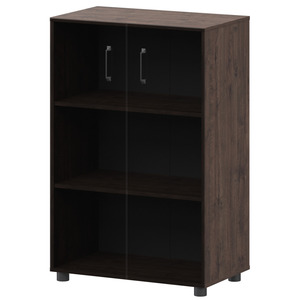 Стеллаж средний закрытый с стеклянными фасадами