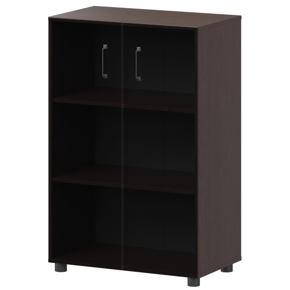 Стеллаж средний закрытый с стеклянными фасадами