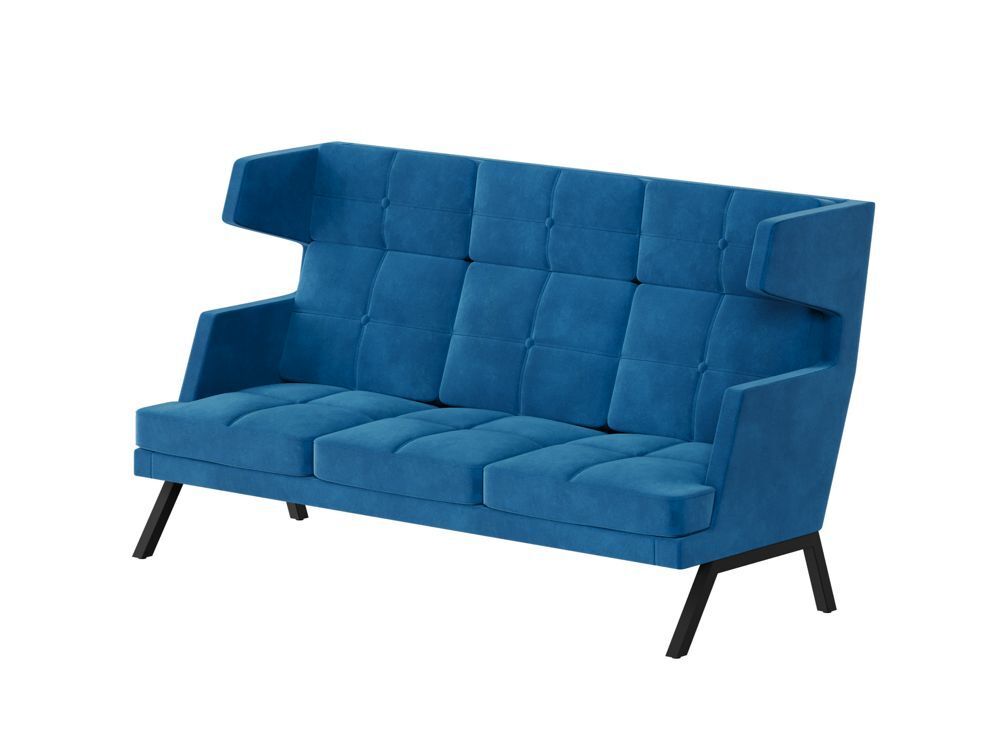 Диван трёхместный высокий с декором из пуговиц