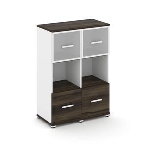 Шкаф две узкие секции, 3 ниши