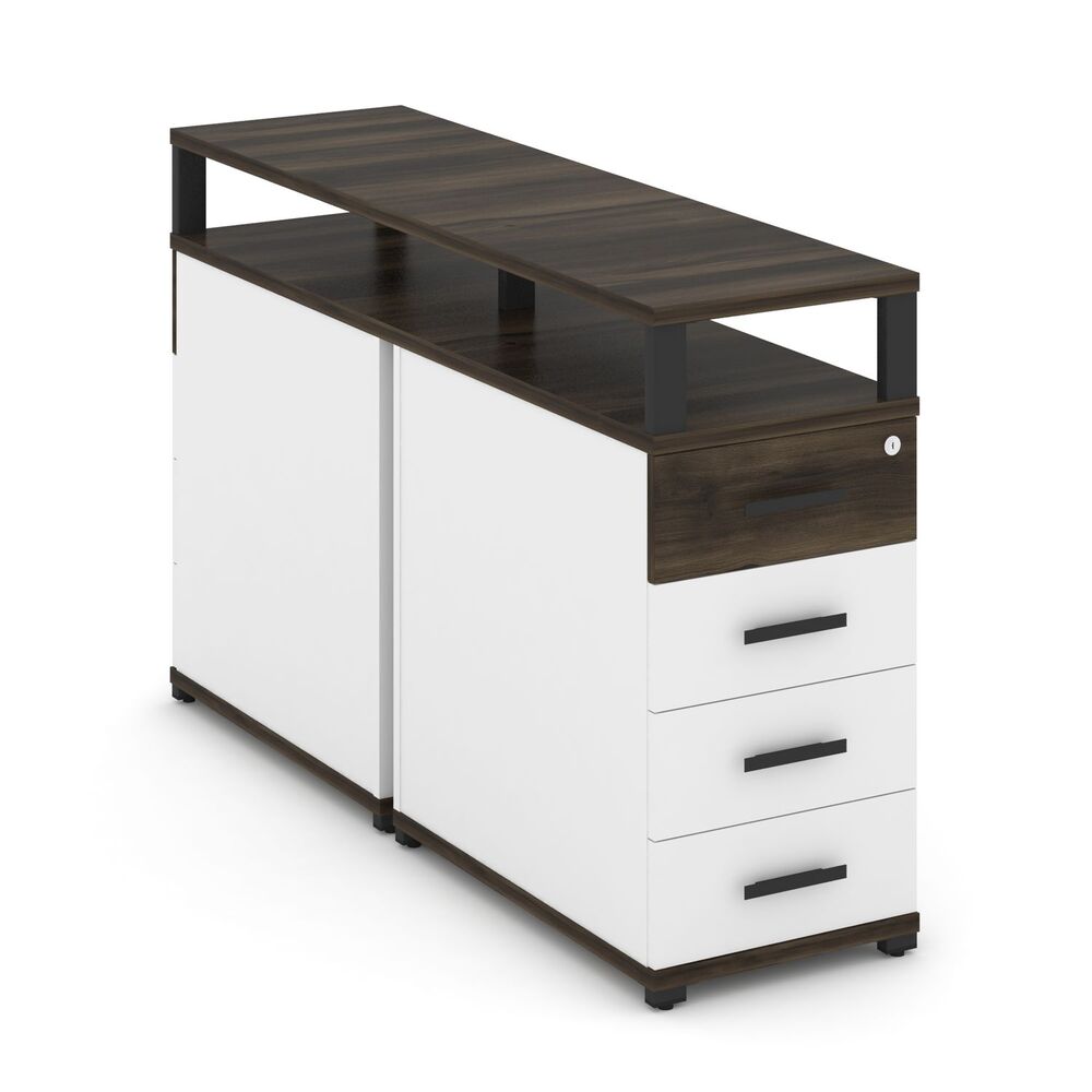 Тумба двухсторонняя опорная/приставная 4 ящика с надставкой