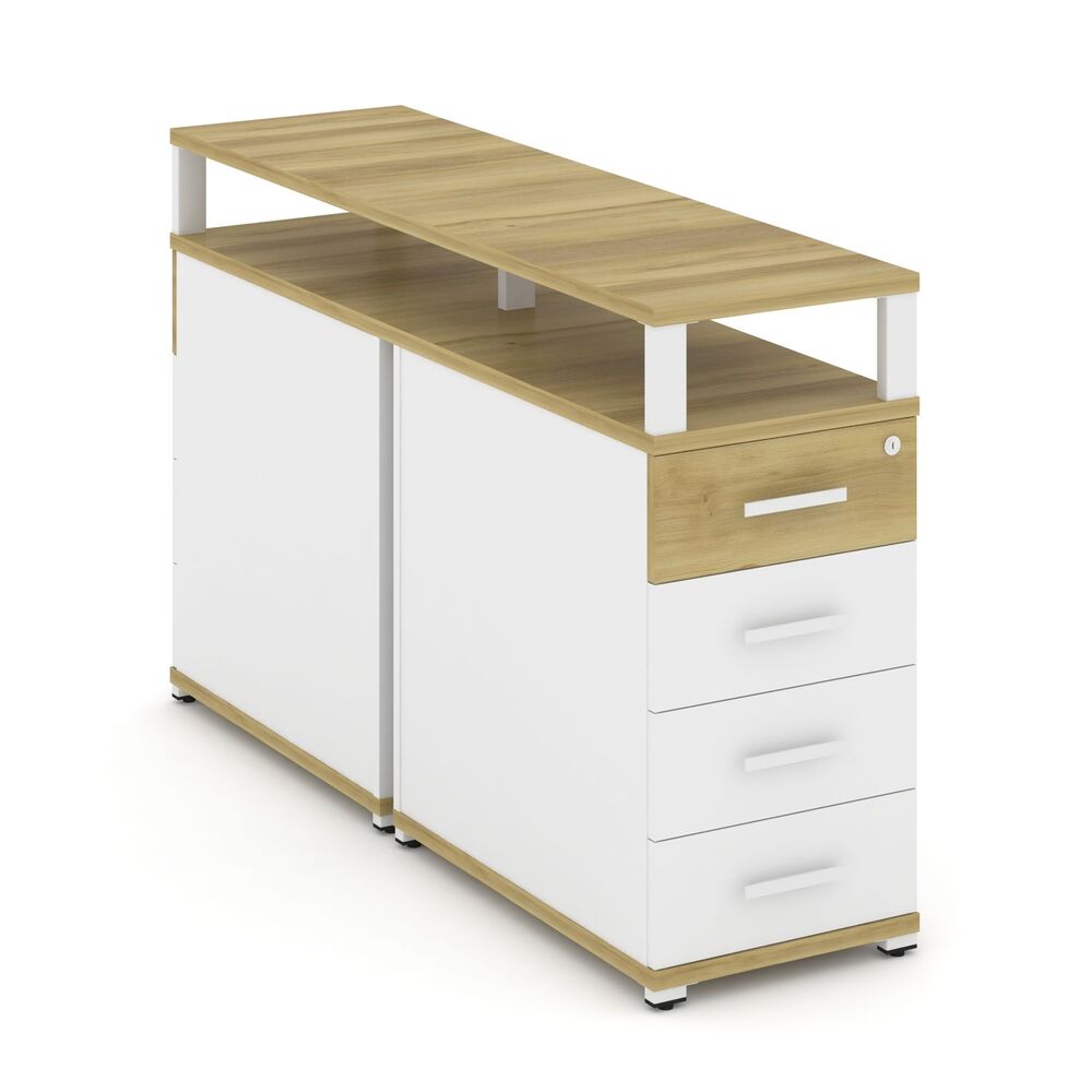 Тумба двухсторонняя опорная/приставная 4 ящика с надставкой