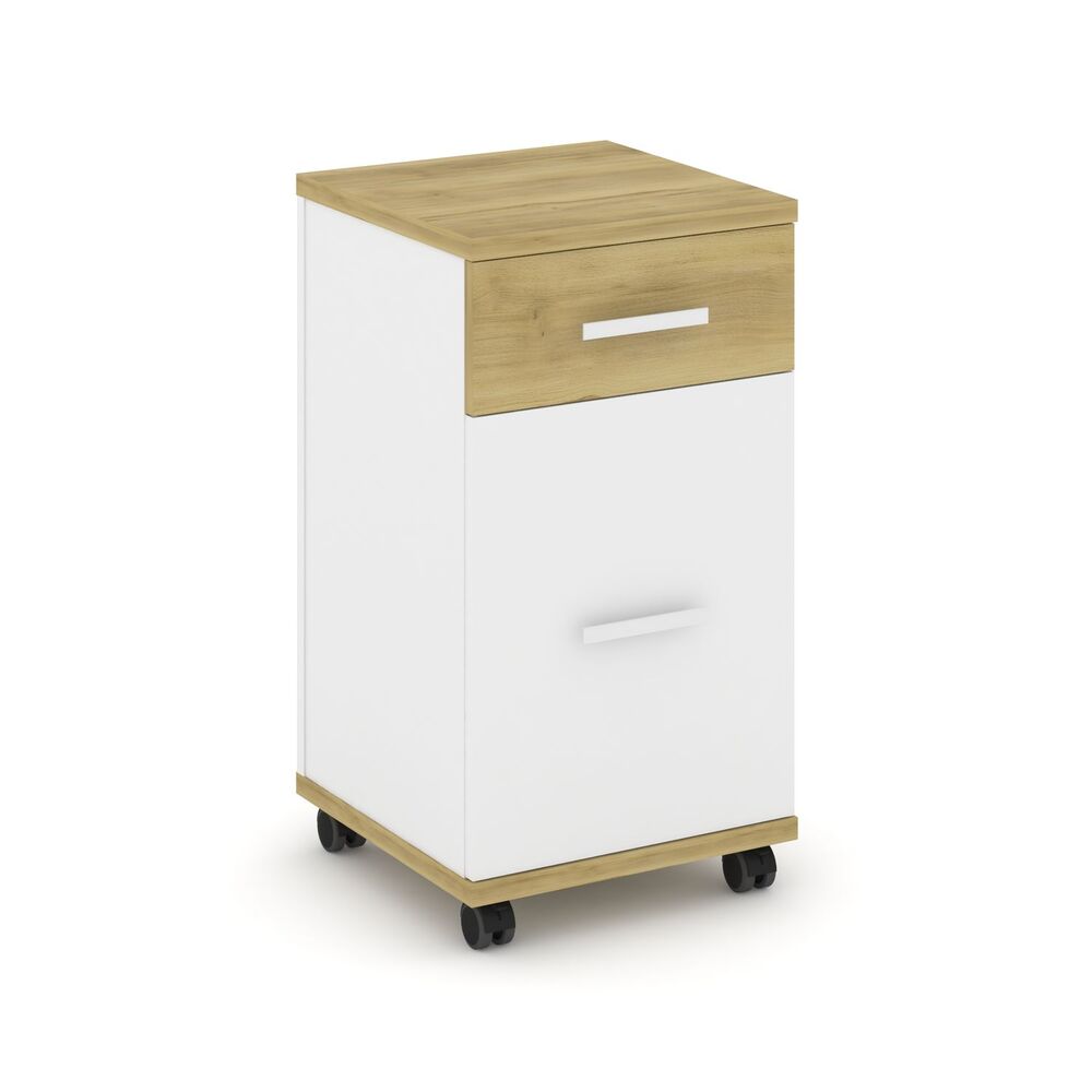 Тумба мобильная 1 ящик + 1 распашной фасад