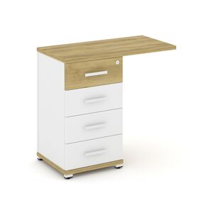 Тумба приставная узкая со свесом 4 ящика