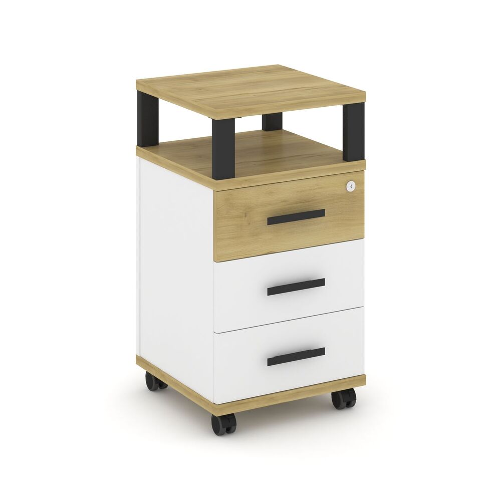 Тумба мобильная 3 ящика с надставкой