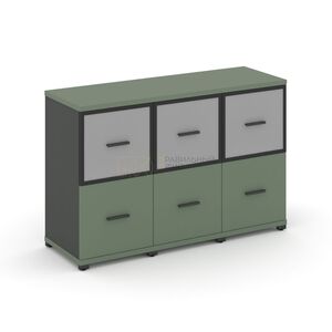 Шкаф три узкие секции, 2 ниши