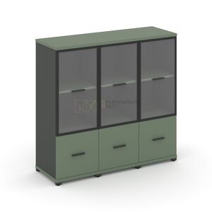 Шкаф три узкие секции, 3 ниши