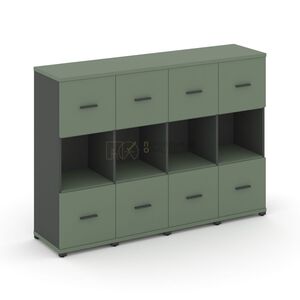 Шкаф четыре узкие секции, 3 ниши