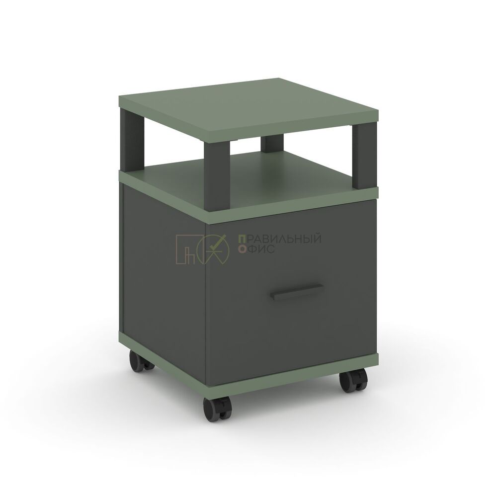 Тумба мобильная 1 распашной фасад с надставкой
