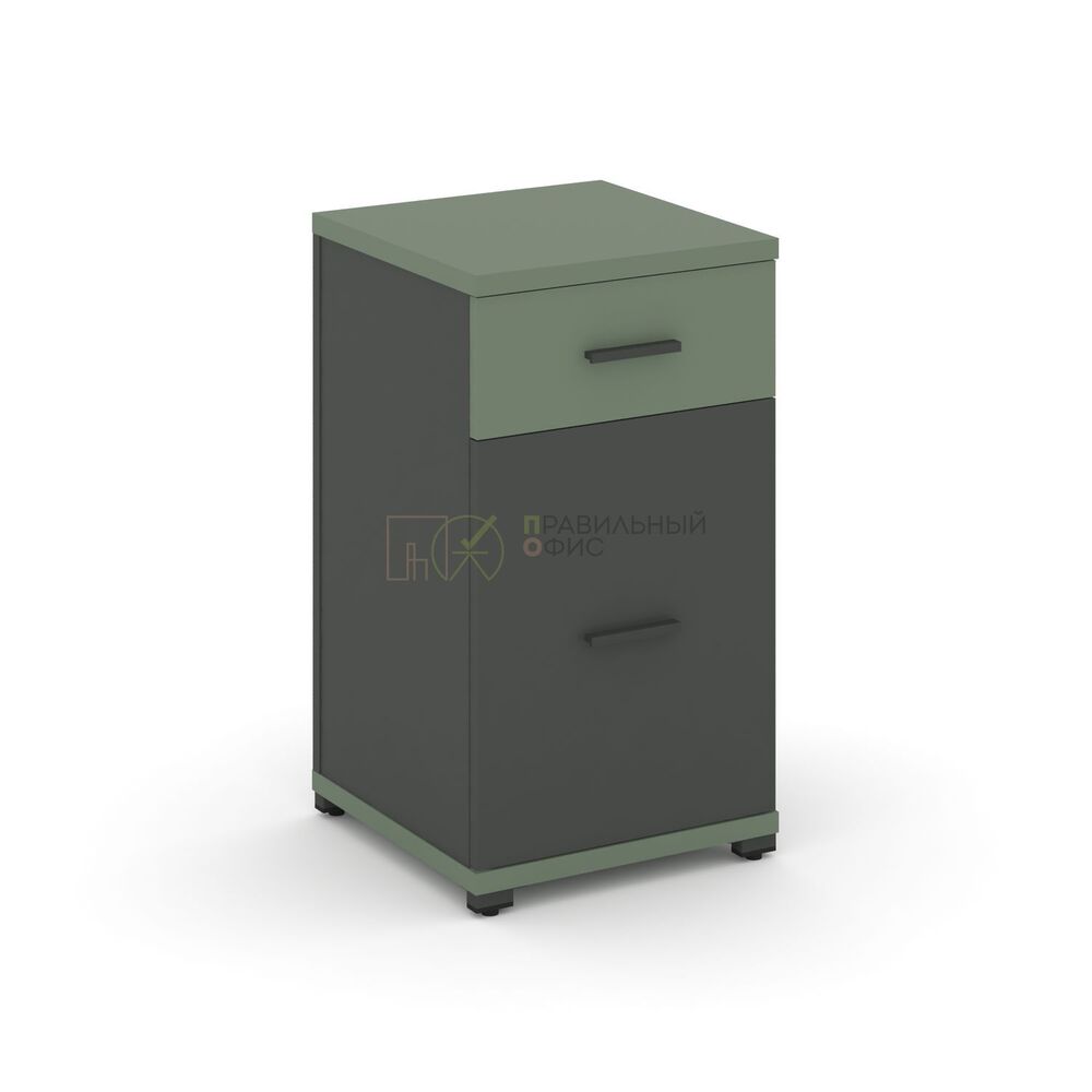 Тумба опорная/приставная 1 ящик + 1 распашной фасад