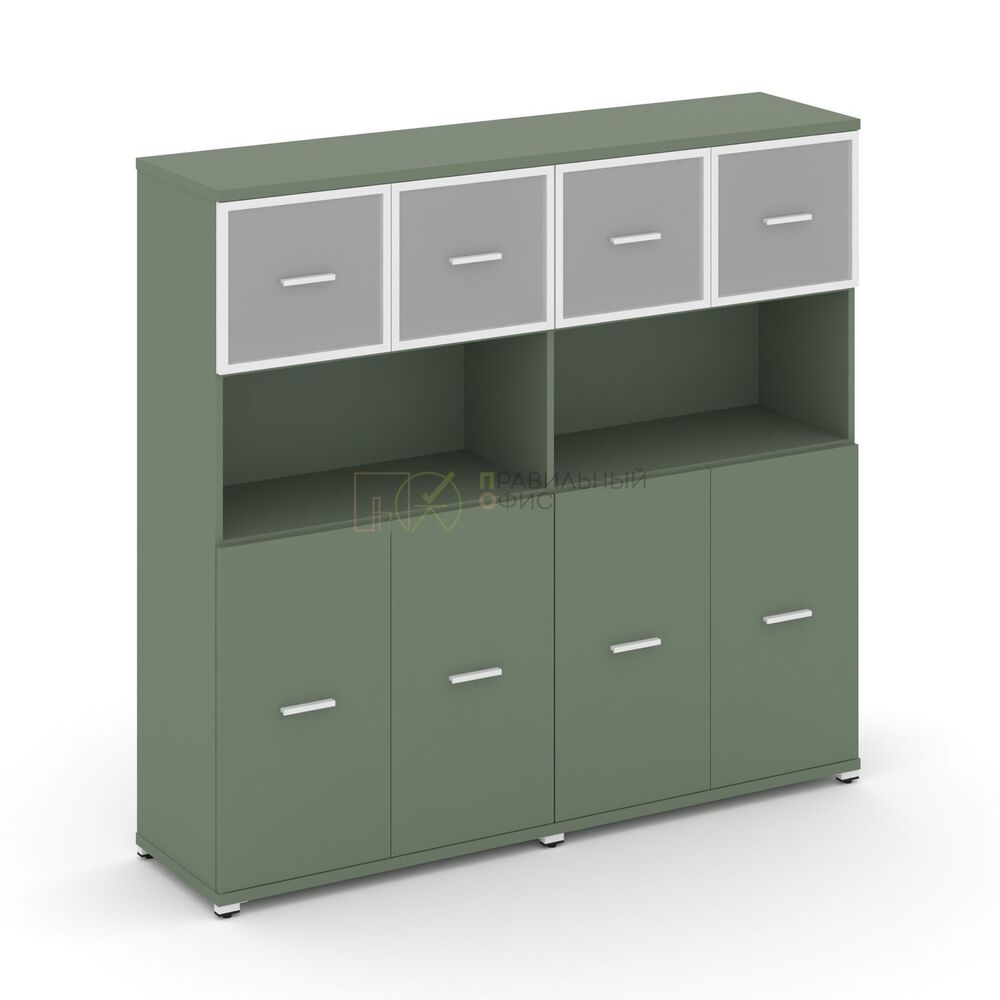 Шкаф две широкие секции, 4 ниши