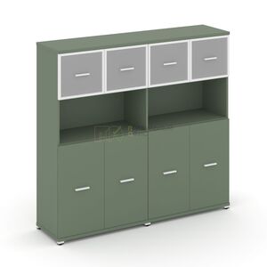 Шкаф две широкие секции, 4 ниши