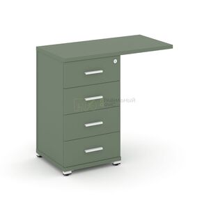 Тумба приставная узкая со свесом 4 ящика