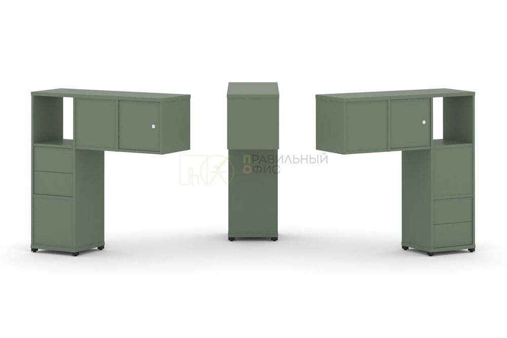 Надставка низкая + (Задняя стенка - 4 шт) + (Блок 2 ящика - 2 шт) + (Распашной фасад - 2 шт)