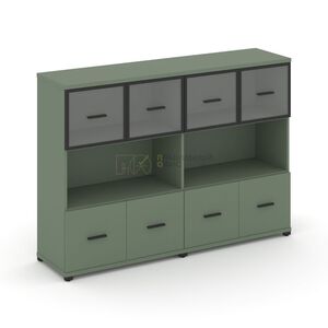 Шкаф две широкие секции, 3 ниши