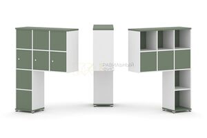 Надставка высокая + (Задняя стенка 8 шт) + (Распашной фасад - 3 шт)