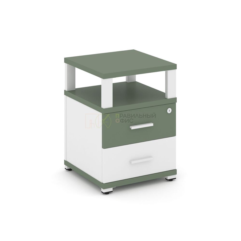 Тумба приставная 2 ящика с надставкой