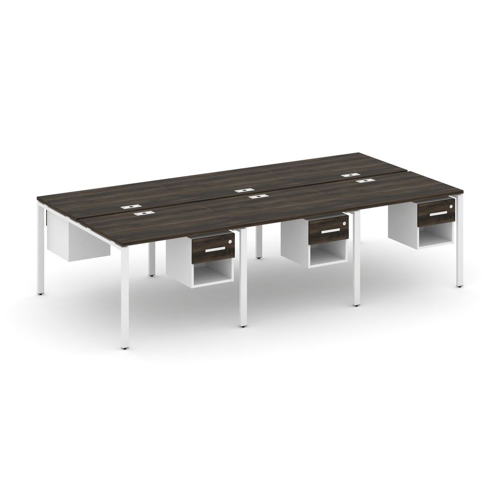 Рабочая станция двухсторонняя с подвесными тумбами на 6 мест