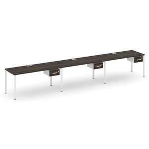 Рабочая станция односторонняя с подвесными тумбами на 3 места