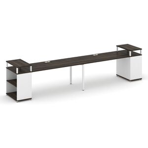 Рабочая станция с опорными стеллажами с верхними горизонтами